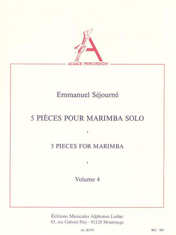 Sejourne Emmanuel - 5 Stücke für Marimba solo Bd.4