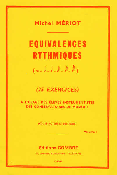 Meriot Michel - Equivalences Rythmiques Vol 1