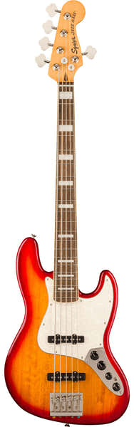 Squier Classic Vibe Active '70s Jazz Bass V LRL White PLPG Sienna Sunburst - Reconditionné