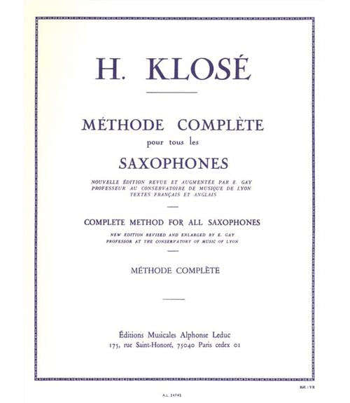 Komplette Methode Für Alle Saxophone - Klosé