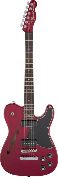Fender Telecaster JA-90 Thinline Signature Jim Adkins LRL Rosso cremisi trasparente