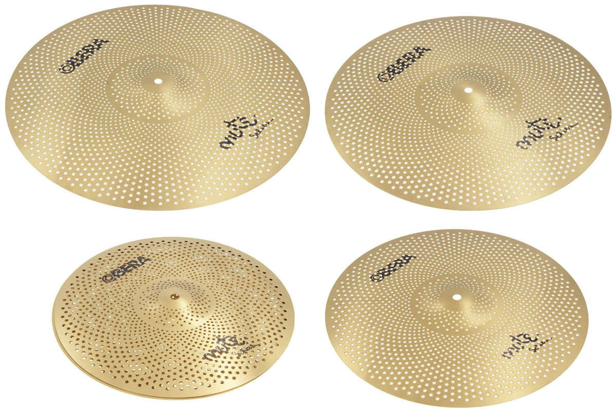 Set 4 Cymbales Silencieuces Mute - 14" 16" 18" 20" - Finition Brass