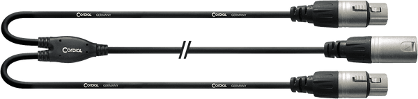 Câble Y Bretelle XRL Mâle / 2 XLR Femelles 30 CM