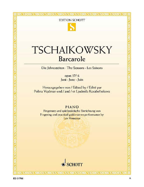 Tchaikovsky - Les Saisons Op. 37 Barcarolle Juin - Piano