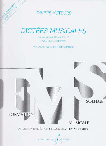 Billaudot JOLLET JEAN-CLEMENT - DICTEES MUSICALES VOL.2 + CD - LIVRE DE L'ELEVE