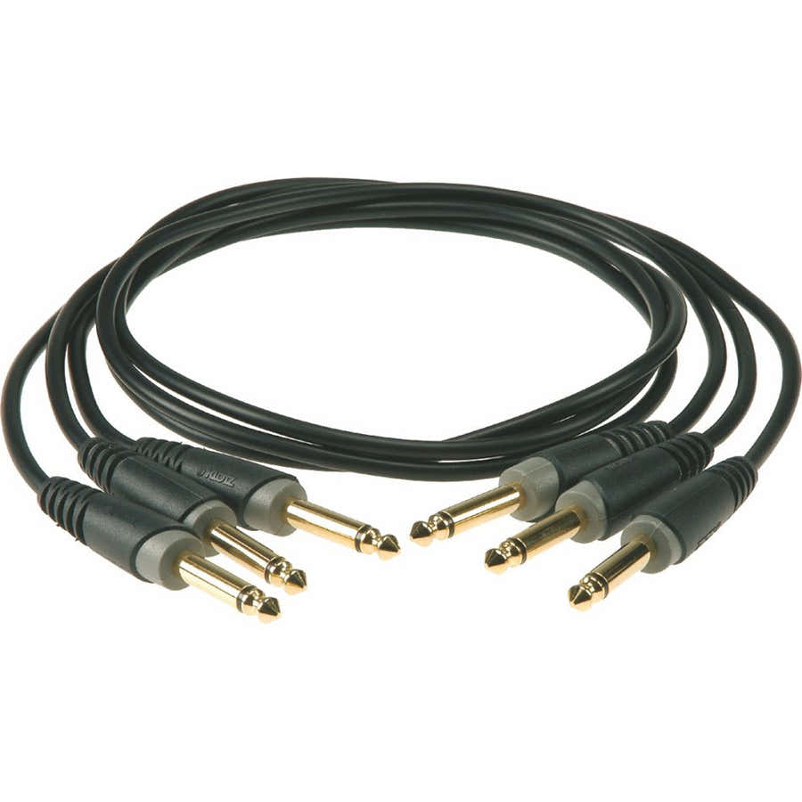Lot 3 Cables Pedale 15CM Jack 2p./jack 2P. Or