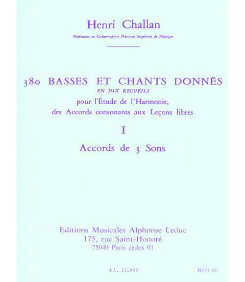 CHALLAN H. - 380 BASSES ET CHANTS DONNES VOL.9B REALISATION