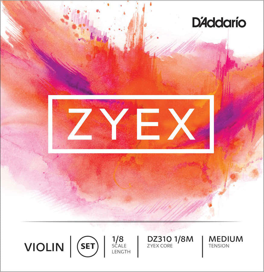 Jeu De Cordes Pour Violon Zyex Manche 1/8 Tension Medium