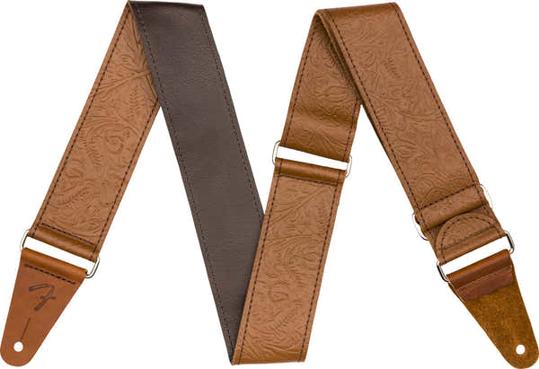 Fender TOOLED LEATHER GUITAR STRAP 2" BROWN