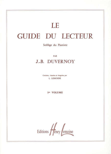 Duvernoy JEAN-baptiste - Guide Du Lecteur Vol.1 - Piano