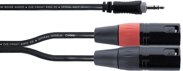 Câble Y Bretelle Mini-jack Stéréo / 2 XLR Mâle 3 M