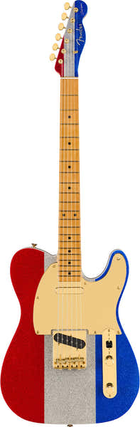 Fender Telecaster Signature Buck Owens Mn Scintillante rosso argento blu