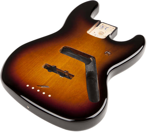 STANDARD JAZZ BASS KORPUS AUS ERLENHOLZ, BRAUN SUNBURST