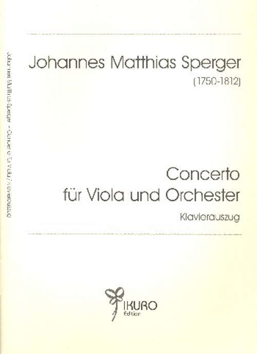 Sperger J.M. - Konzert für Viola und Orchester - Bratsche & Klavier