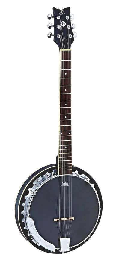 Banjo 6-saitig Elektro Schwarz