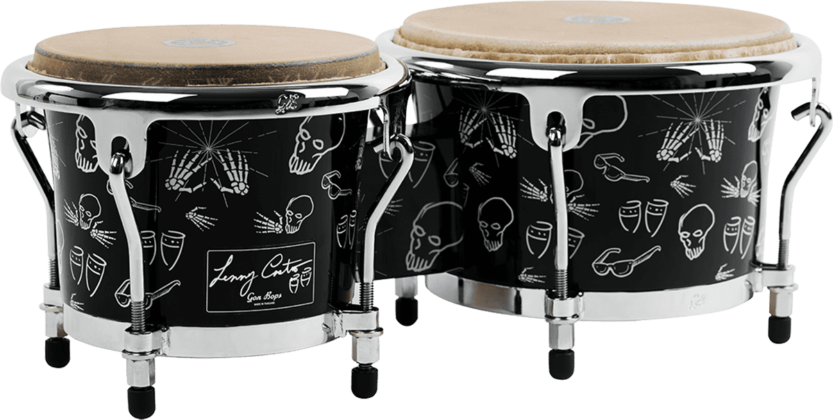 Bongos 7" et 8,5 Asian Oak - Black Custome Signature Lenny Castro