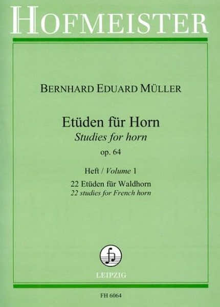 Muller B.E. - Etuden Op. 64 Vol. 1 : 22 Etudes - Cor