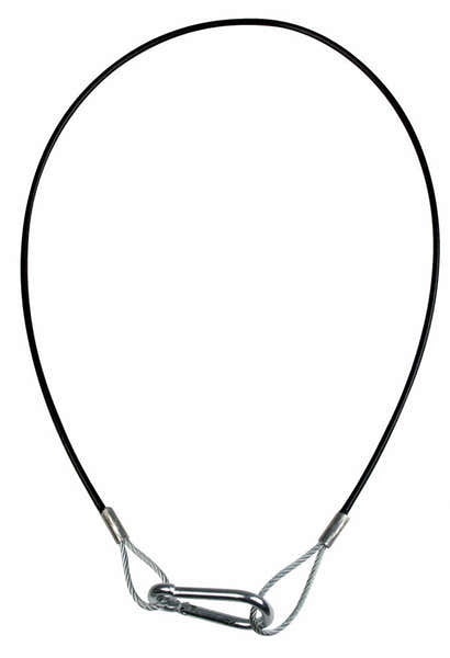 Elingue Securite Diametre 2/3MM / 50 CM Gainee Noir Showtec