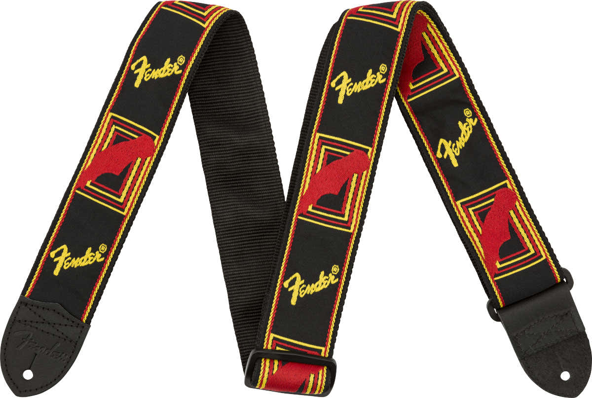 2" Monogrammed Strap Black/Yellow/Red