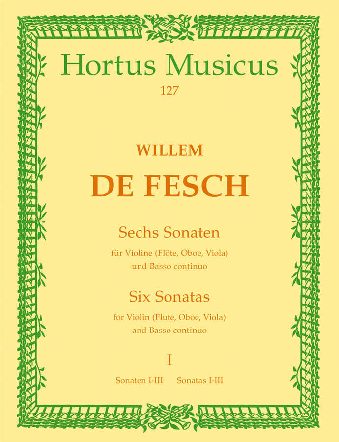 DE FESCH W. - SECHS SONATEN VOL. 1 - VIOLON ET BC