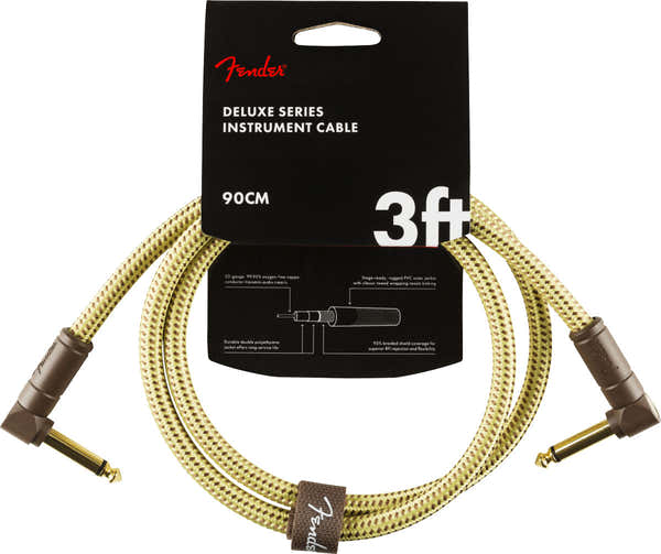 Fender DELUXE INSTRUMENT CABLE ANGLE/ANGLE 3' TWEED