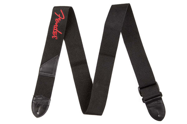 2" Black Poly Strap W/ Red Logo