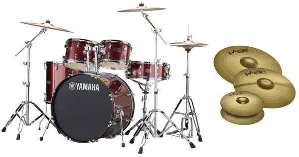Yamaha Rydeen 22 Burgunderroter Glitzer + HW680W + Paiste 101