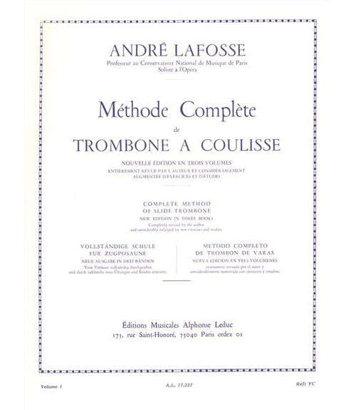 Leduc Lafosse Andre - Methode Complete De Trombone A Coulisse Vol.1