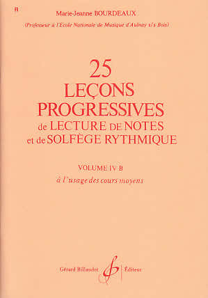 Billaudot Bourdeaux MARIE-jeanne - 25 Lecons Progressives Vol.4b