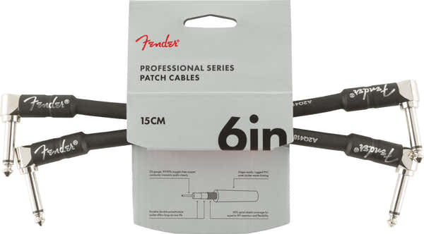 15cm Professional Instrument Cable 2-pack Black