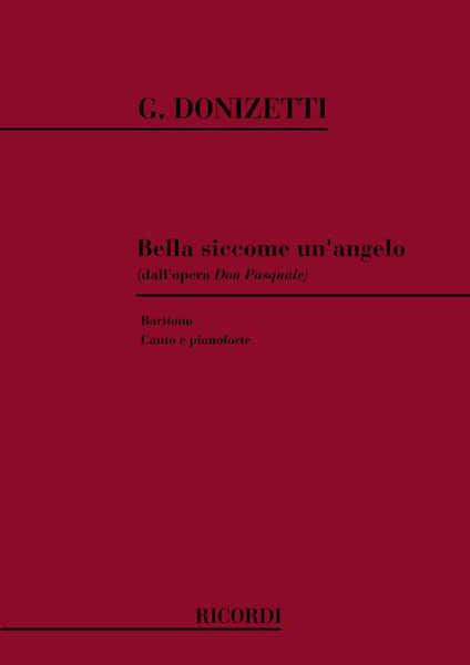 DONIZETTI G. - BELLA SICCOME UN ANGELO - CHANT ET PIANO