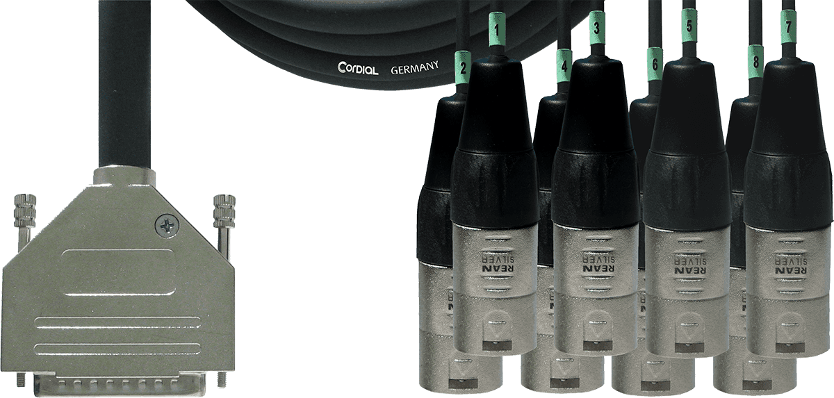 Schnittstellenkabel SUB-D/8 XLR-Stecker 3 M