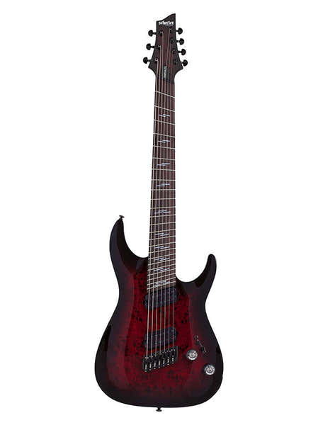 Schecter Omen 7 Ms Elite Nero Ciliegia Burst