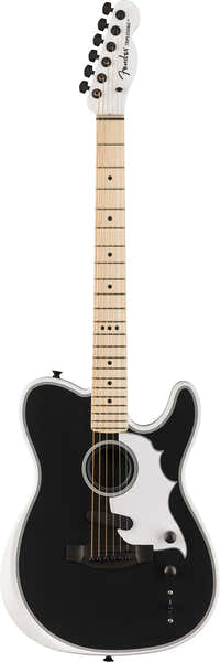 Telecaster Acoustasonic Triplesonic Signature Jack White LTD MN Satin-Arktisweiß mit schwarzer Decke