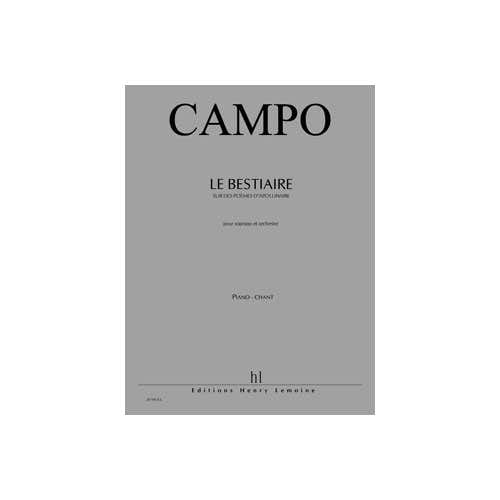 Jobert Campo - Bestiaire (le) - Soprano et Piano