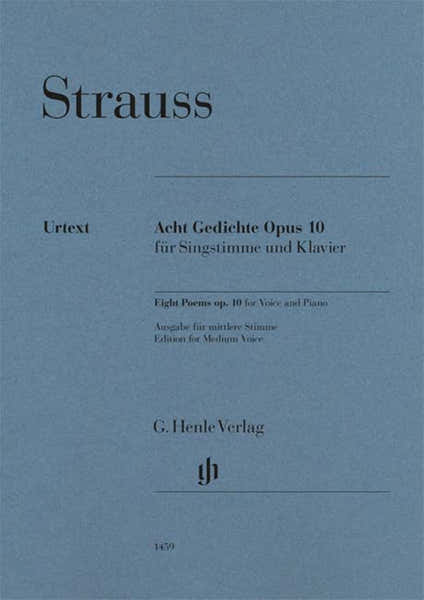 Henle Verlag Strauss - Acht Gedichte Op. 10 - Chant et Piano