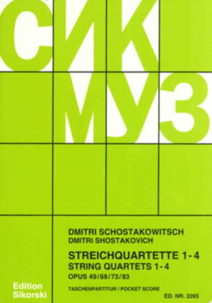 Sikorski Chostakovitch Dimitri - String Quets 1 - 4 Op.49 68 73 83 - Score