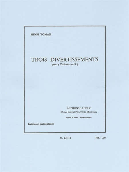 Three Divertissements For Four Clarinets