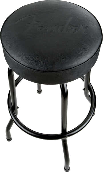 Embossed Black Logo Barstool Black-Black 30"