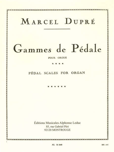 Gammes De Pédale pour Orgue