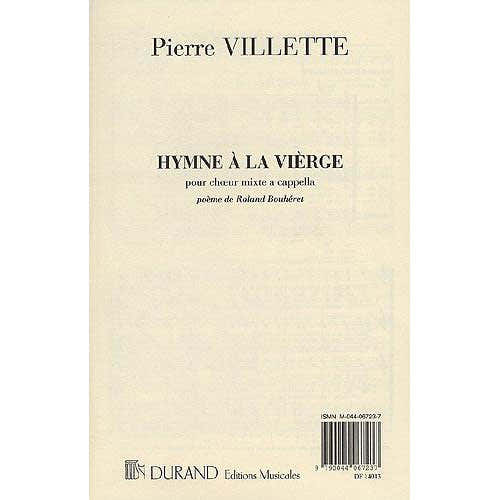 Durand Villette - Hymne A La Vierge - 4 Voix Mixtes A Cappella