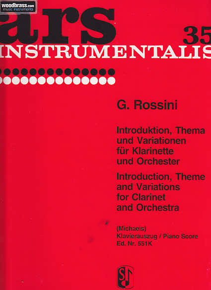 Sikorski Ini Gioacchino - Introduction Theme Et Variations - Clarinette & Piano