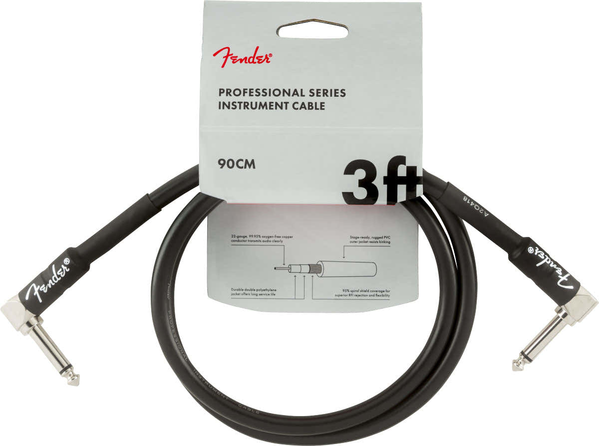 90cm Professional Instrument Cables Black