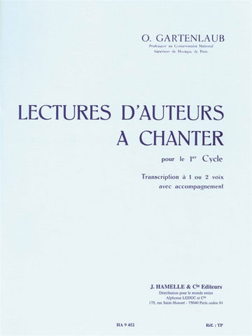 Lectures d'auteurs à chanter pour le 1er Cycle
