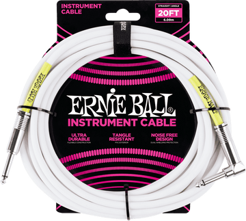 Instrumentenkabel Classic Klinke/Klinke Abgewinkelt 6M Weiß