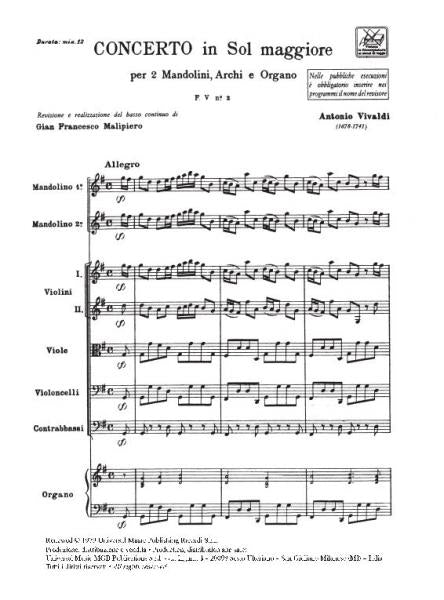 VIVALDI A. - CONCERTO IN SOL - MANDOLINE