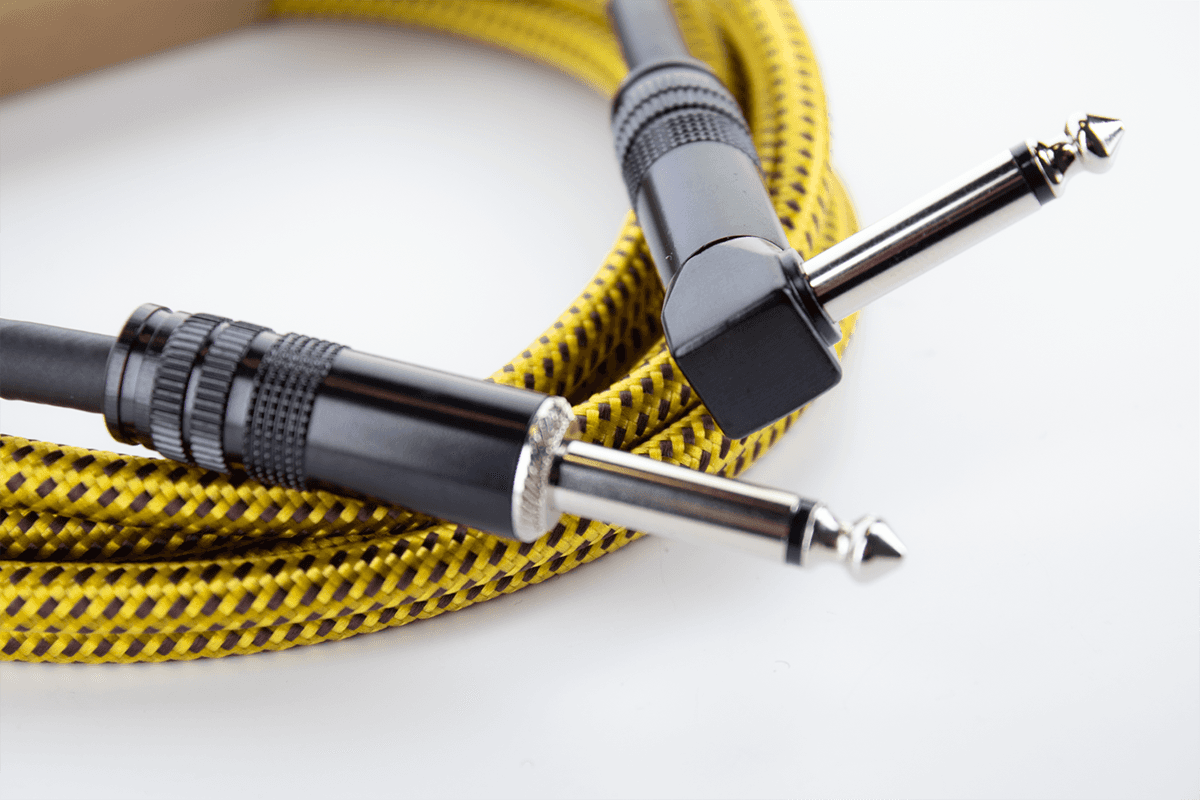 Cable Guitare Jack Droit /Coudé 5 M Tweed Jaune