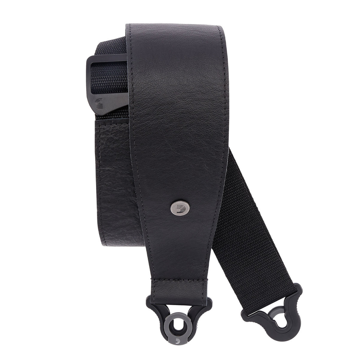 COMFORT LEATHER AUTO LOCK GUITAR STRAP BLACK
