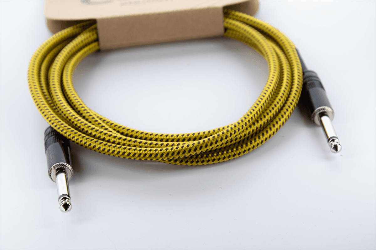 Cable Guitare Jack 3 M Tweed Jaune