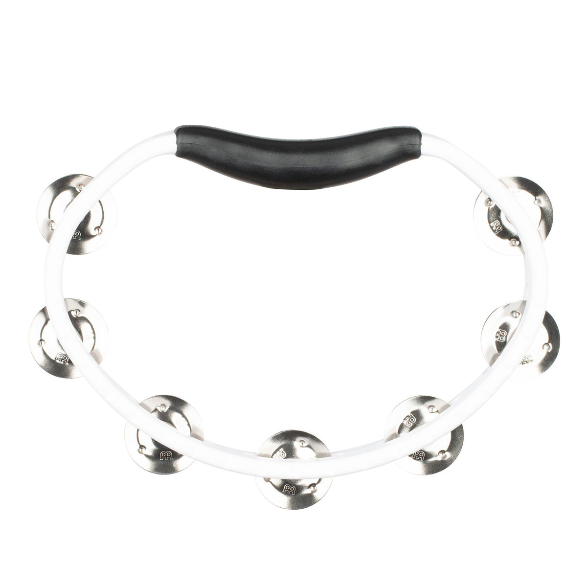 HTWH - Tambourin Abs Demi Lune 1 Rangée de Cymbalette Blanc